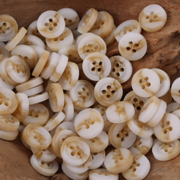 11.5MM Round 4 - Hole Black and White Resin Buttons,50pcs