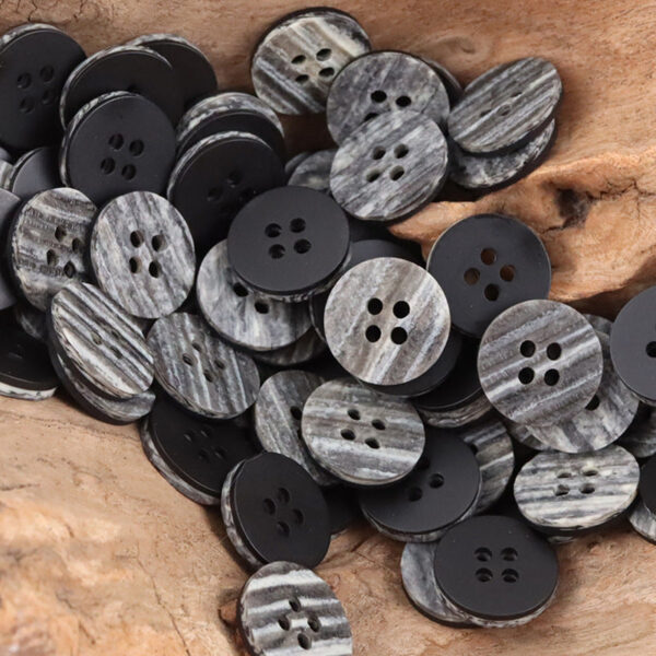 15mm Retro Round Wood Grain Resin Buttons for Coat Shirt 50pcs