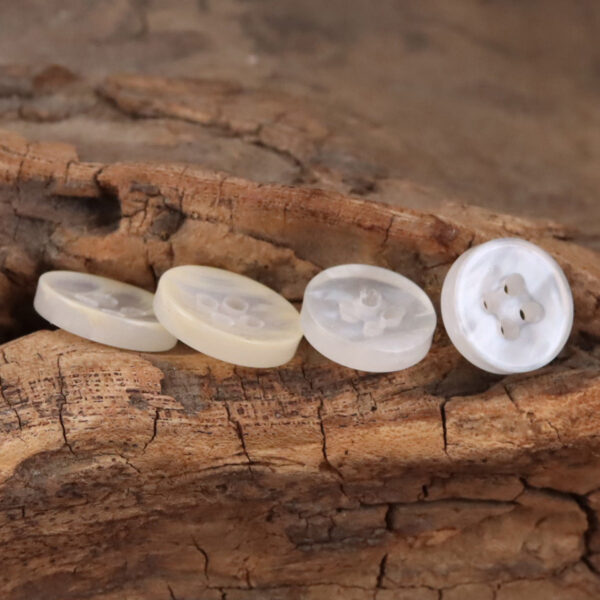 11.5mm Translucent Yellow White Resin Buttons for Children's Shirts 50pcs