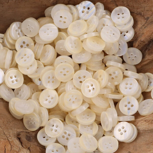 11.5mm Translucent Yellow White Resin Buttons for Children's Shirts 50pcs