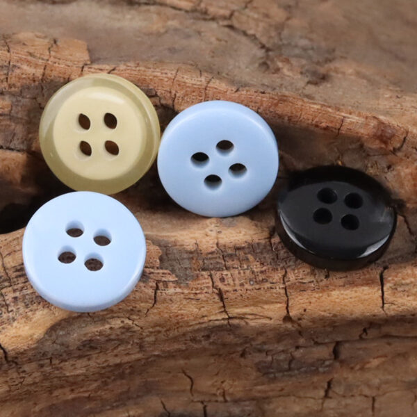 11.5MM Sky Blue Bowl-Shaped Resin Buttons for Work Shirts -50pcs - Image 2
