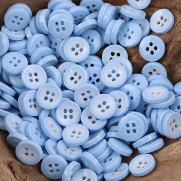 11.5MM Sky Blue Bowl-Shaped Resin Buttons for Work Shirts -50pcs - Image 5