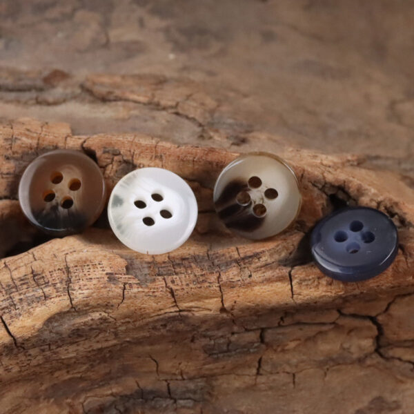11.5mm Simple Round White Four Hole Resin Shirt Buttons,100pcs