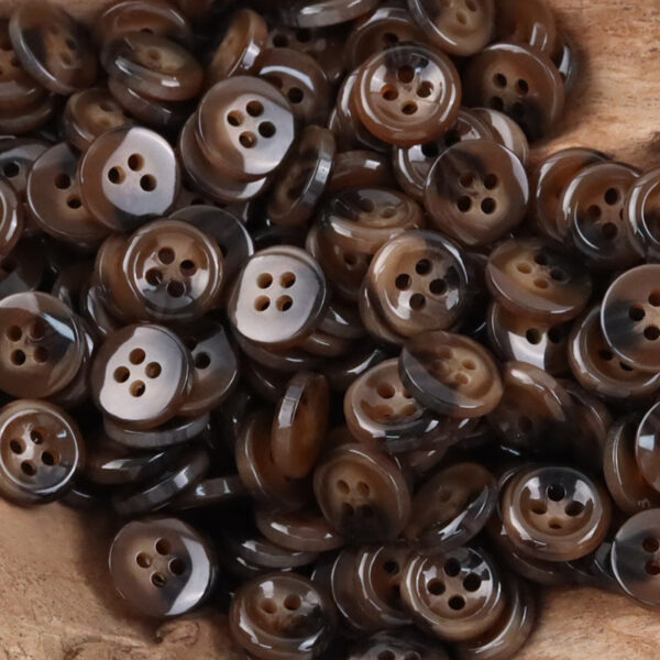11.5mm Simple Round White Four Hole Resin Shirt Buttons,100pcs
