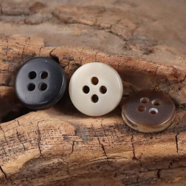11.5mm Vintage Khaki Resin Buttons for Retro Japanese Style Shirts 100pcs