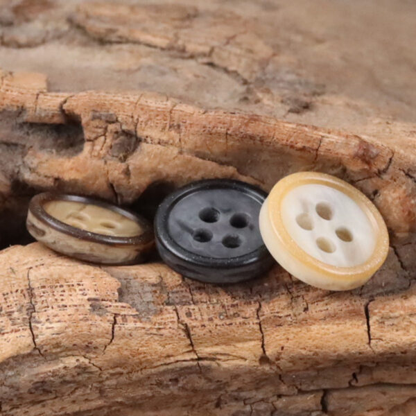 11.5mm Vintage Khaki Resin Buttons for Retro Japanese Style Shirts 100pcs