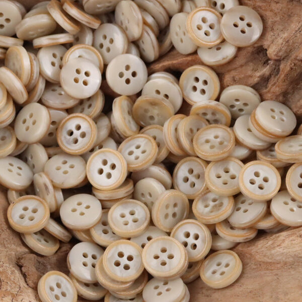 11.5mm Vintage Khaki Resin Buttons for Retro Japanese Style Shirts 100pcs