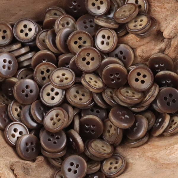 11.5mm Vintage Khaki Resin Buttons for Retro Japanese Style Shirts 100pcs