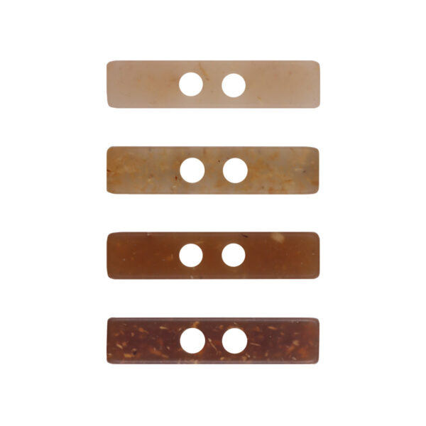 2 Hole Long Strip Wood Chip Patterned Resin Buttons 10pcs