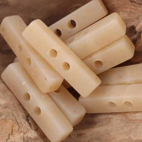 2 Hole Long Strip Wood Chip Patterned Resin Buttons 10pcs