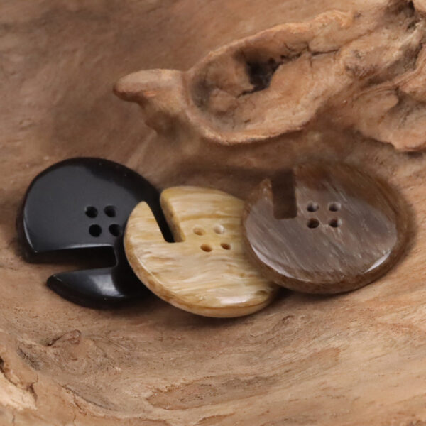 Wood Grain Resin Buttons with Notches for Home Decor Upholstery 20pcs - Image 2