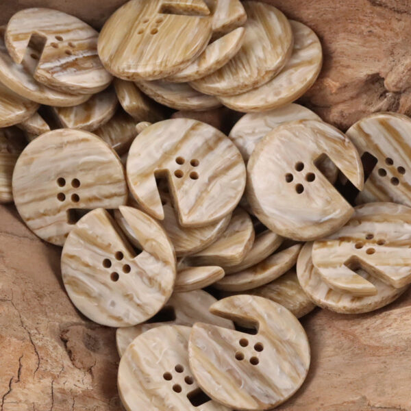 Wood Grain Resin Buttons with Notches for Home Decor Upholstery 20pcs - Image 4