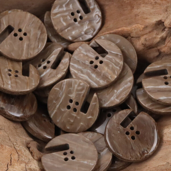 Wood Grain Resin Buttons with Notches for Home Decor Upholstery 20pcs - Image 5