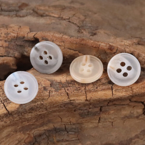 11.5mm Semi-Transparent Blue Resin Buttons for Spring-Summer Shirts,50pcs - Image 2