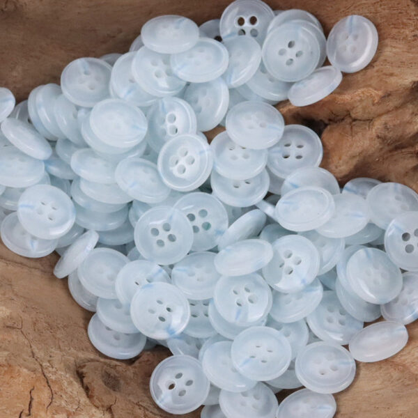 11.5mm Semi-Transparent Blue Resin Buttons for Spring-Summer Shirts,50pcs - Image 6