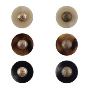Cap-Shaped Resin Buttons with Metal Shanks for Cashmere Sweaters 10pcs