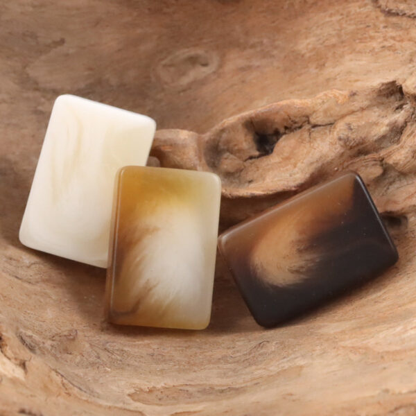Rectangular Resin Buttons with Shanks for Light Khaki Coats,10pcs - Image 3