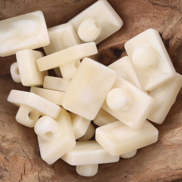Rectangular Resin Buttons with Shanks for Light Khaki Coats,10pcs - Image 4
