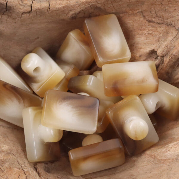 Rectangular Resin Buttons with Shanks for Light Khaki Coats,10pcs - Image 5