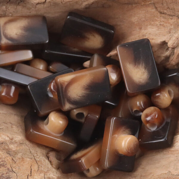 Rectangular Resin Buttons with Shanks for Light Khaki Coats,10pcs - Image 6