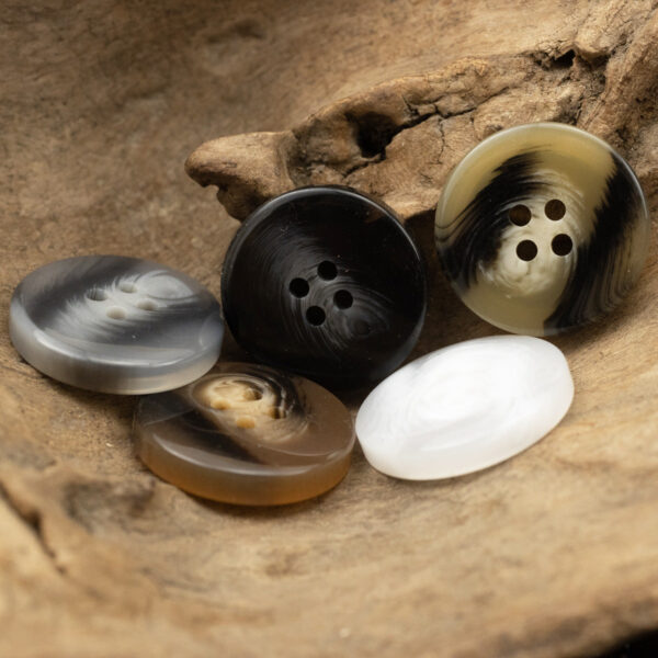 Round 4 Hole Brush Pattern Resin Buttons 20pcs