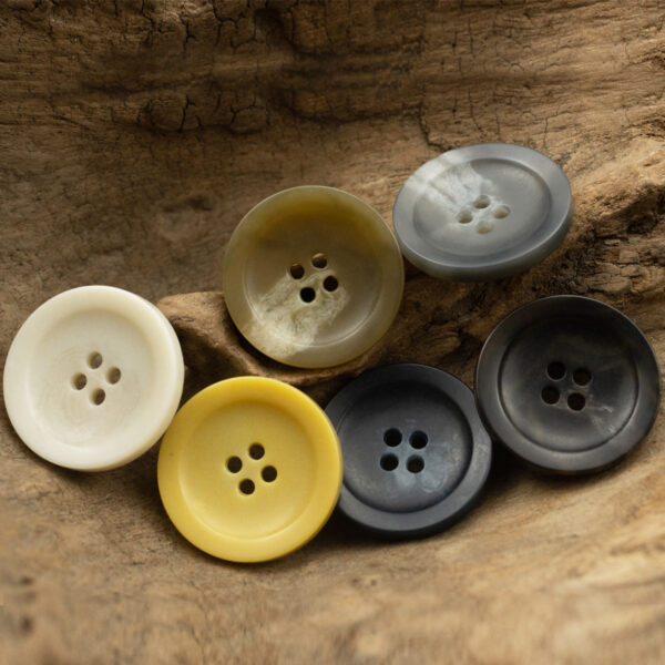 Wide-Edged Bowl-Shaped 4 Hole Urea Coat Buttons 10pcs