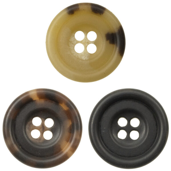 Round 4-Hole Retro Amber Urea Buttons for Suit Cuffs Knitwear 10PCS