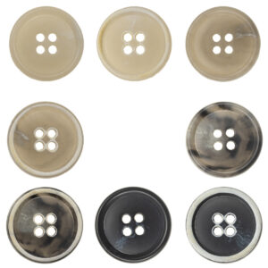 Urea Resin Buttons Imitation Horn Pattern,Round 4 Hole,10PCS 
