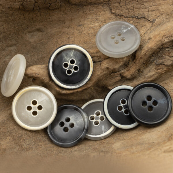 Urea Resin Buttons Imitation Horn Pattern,Round 4 Hole,10PCS