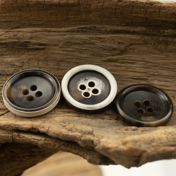 Burnt-Edge Dark Brown Urea Buttons for Woolen Coats 30 Pack - Image 3