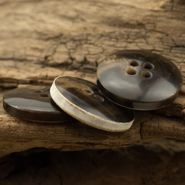 Burnt-Edge Dark Brown Urea Buttons for Woolen Coats 30 Pack - Image 2