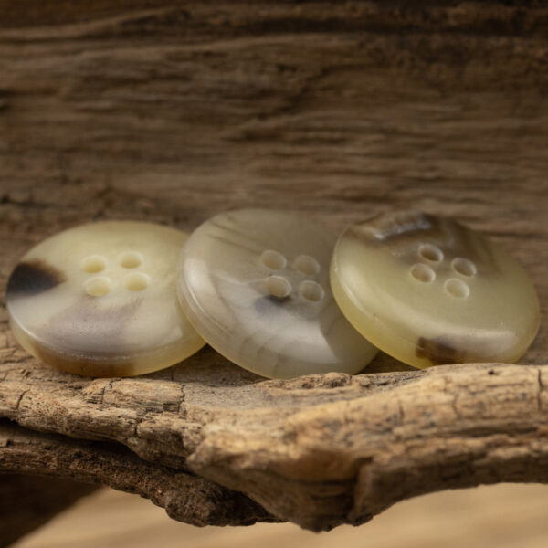15mm/20mm Khaki Round Four-Hole Eco-Friendly Urea Buttons 18 Pack - Image 2