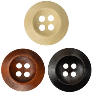 Premium Pear Wood Buttons with Red Lacquer Finish 100pcs 
