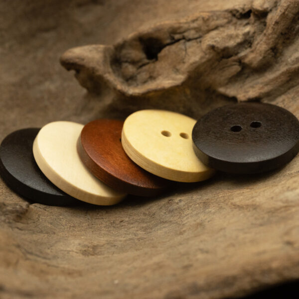 Two-Hole Dotted Wood Buttons Bowl-Shaped 50 Pack