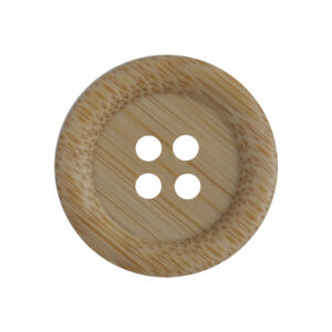 Sustainable Bamboo Buttons Thick Rounded Edges 4 Holes 10pcs 