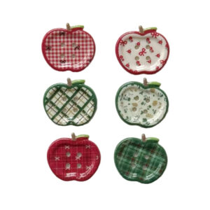 25MM Printed Red & Green Apple 4-Hole Resin Buttons 60 Pack