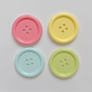30mm Glossy Candy-Colored Plastic Craft Buttons 40 Pack