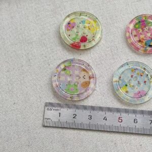 25MM Sparkling Pink Round 4-Hole Resin Buttons 40 Pack