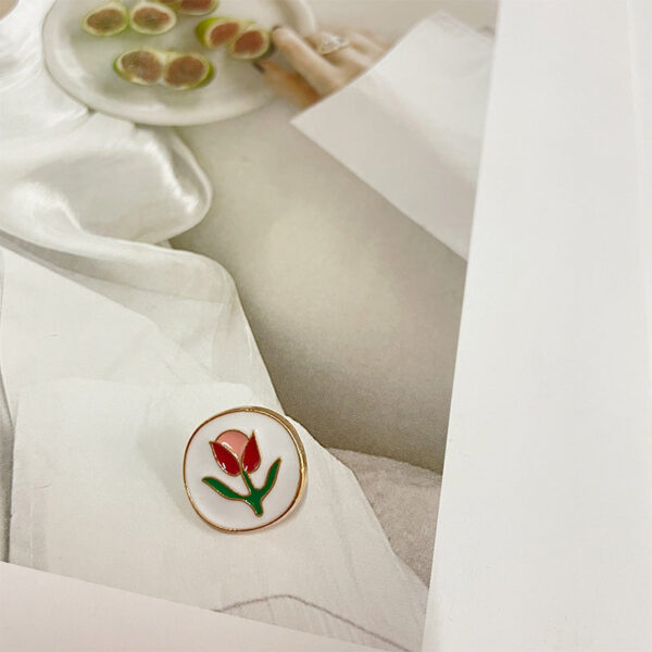 18mm Metal Buttons with Tulip Pattern - Alloy Hand-Sewing Buttons 20pcs - Image 4