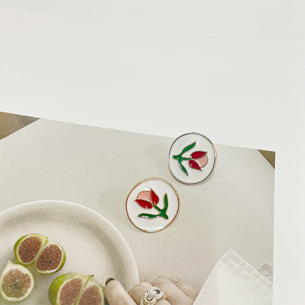 18mm Metal Buttons with Tulip Pattern - Alloy Hand-Sewing Buttons 20pcs - Image 2