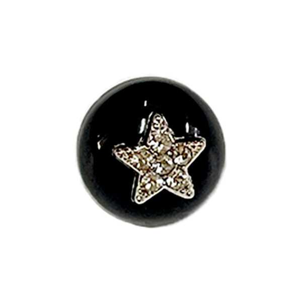 10mm Black White Resin Shirt Buttons with Metal Shanks Star Pattern and Rhinestone 20pcs - Image 2