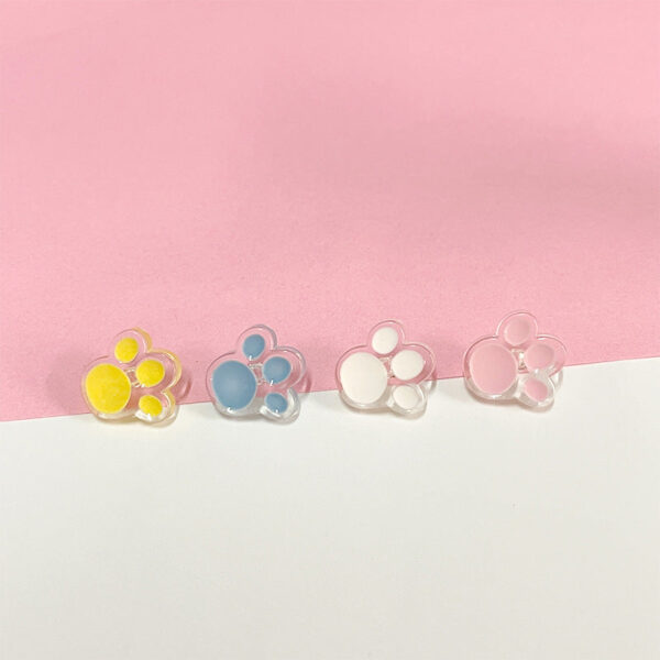 Cat Paw-Shaped Cartoon Buttons for Children Baby Clothes 200 Pack(4 Assorted Colors) - Image 2