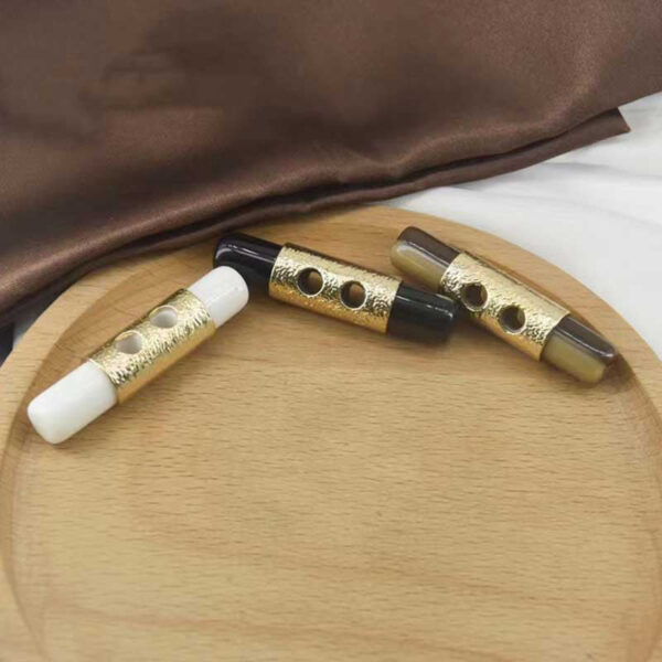 50mm Long Strip Resin Toggle Buttons White Black and Brown for Wool Coats 20pcs - Image 2