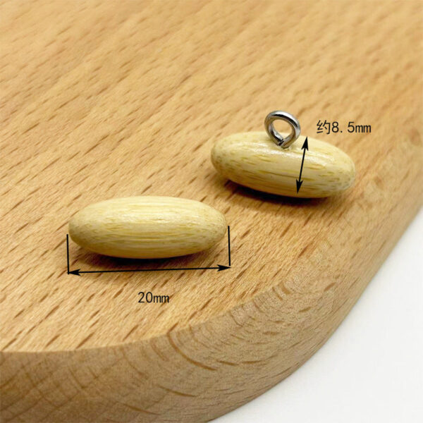 20mm Olive-Shaped Bamboo Buttons with Metal Shanks for Knitted Sweaters 30pcs - Image 4