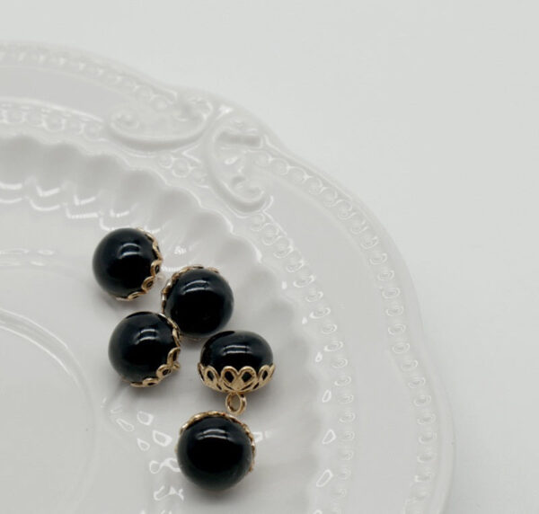 11.5mm Golden Metal Lace Colorful Pearl Buttons for Shirt Cardigan Cuff 100pcs - Image 3