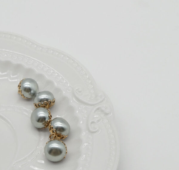 11.5mm Golden Metal Lace Colorful Pearl Buttons for Shirt Cardigan Cuff 100pcs - Image 5