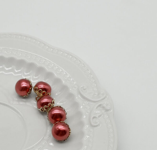 11.5mm Golden Metal Lace Colorful Pearl Buttons for Shirt Cardigan Cuff 100pcs - Image 6