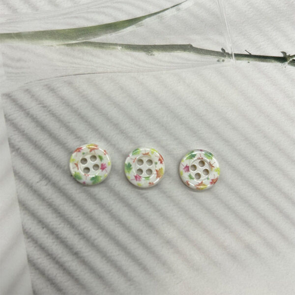 11.5mm Ethnic Style Vintage Round Colorful Dotted Pearl Shell Buttons 30pcs - Image 4