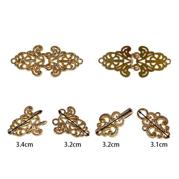 Vintage Chinese Style Metal Frog Buttons for Hanfu 14 Pack(7 Styles) - Image 3