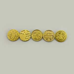 15/20mm New Chinese Style Metal Hand Sewing Buttons with Characters Shanks